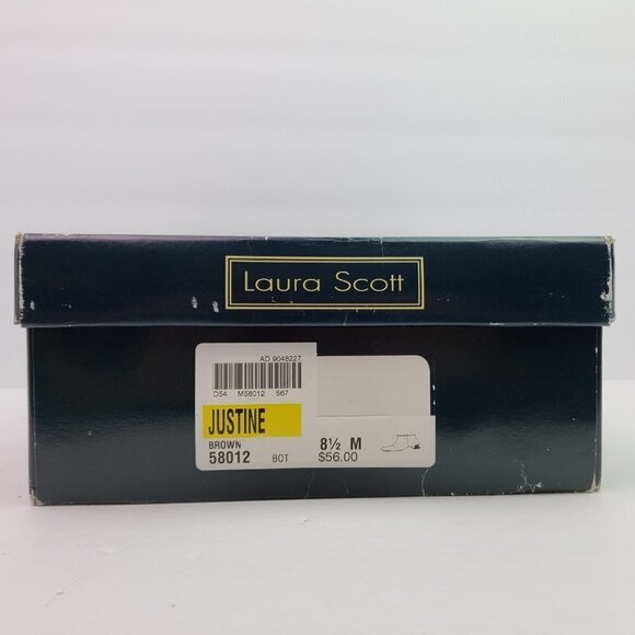 Laura Scott Justine Womens Size 8.5 Brown Leather Side Zip Ankle Booties Boots - Picture 13 of 14